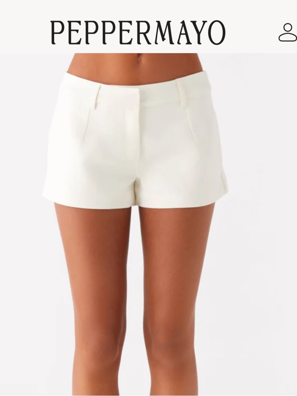 Peppermayo White Tailored High-Waist Women’s Shorts